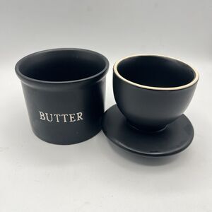Kook Butter Crock w/ Lid, Soft Spreadable Butter, Ceramic French Butter Keeper